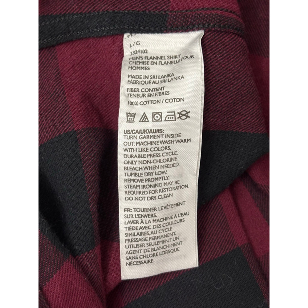 Men’s Eddie Bauer Red Black Buffalo Plaid Flannel Button Down Shirt Large - Picture 5 of 5